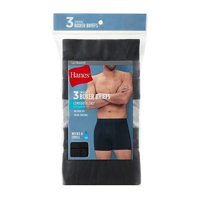 Men's Hanes® Ultimate 3-Pack ComfortBlend® Moisture-Wicking Boxer Brief Underwear