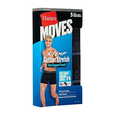 Men's Hanes® 3-Pack Ultimate® Moves Cotton Stretch Boxer Briefs