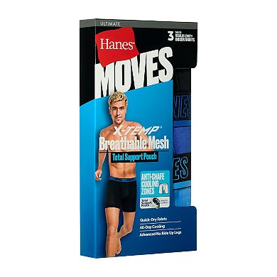 Men's Hanes® 3-Pack Ultimate® Moves Breathable Mesh Boxer Briefs