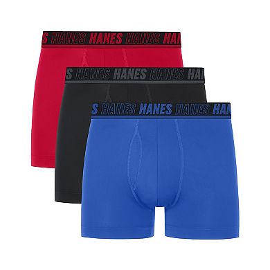 Men's Hanes® Ultimate 3-Pack Moves X-TEMP® Performance Short Leg Boxer Brief Underwear with Total Support Pouch™