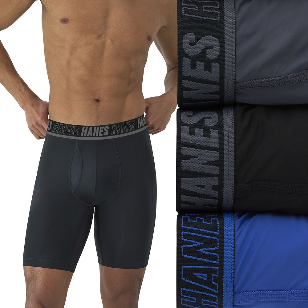 Men's Hanes® Ultimate 3-Pack Moves X-TEMP® Performance Long Leg Boxer ...