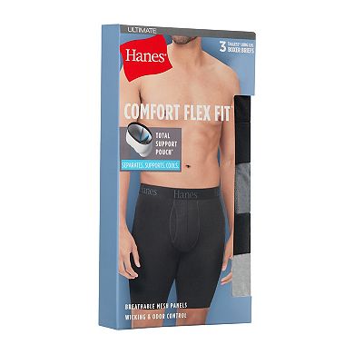 Men's Hanes® 3-Pack Ultimate® Total Support Pouch Long-Leg Boxer Briefs