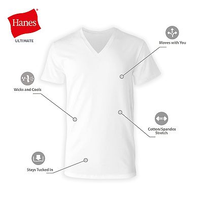 Men's Hanes Ultimate® 4-Pack Comfort Fit Stretch V-Neck Undershirts