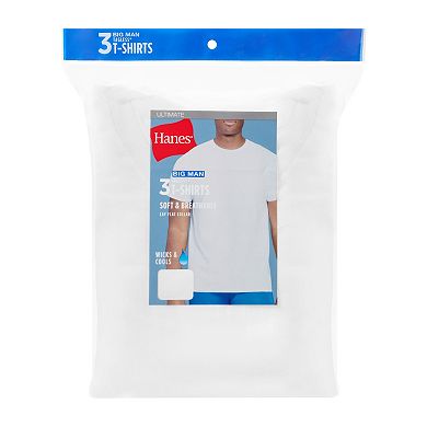 Big & Tall Hanes Ultimate® 3-Pack ComfortSoft Crewneck Undershirts