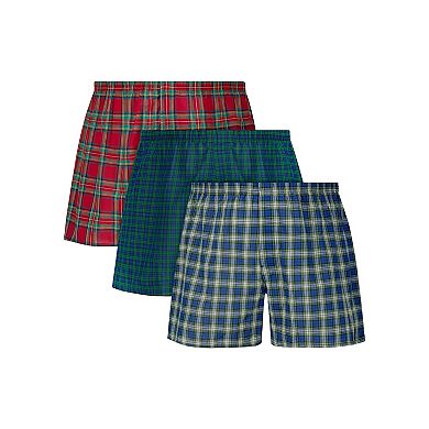 Big & Tall Hanes® Ultimate 3-Pack Woven Boxer Underwear