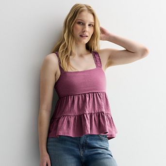 Juniors' SO® Tiered Ruffle Tank Top
