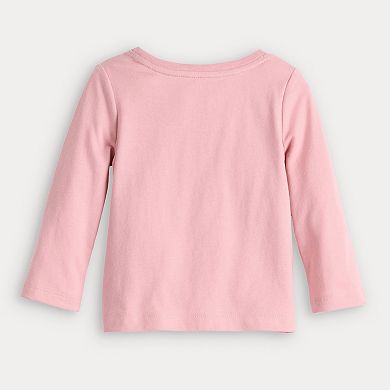 Girls 4-12 Jumping Beans® Core Fall Grid Pink Long Sleeve Tee