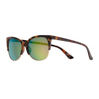 Women's Tek Gear® 56mm Plastic Mirrored Clubmaster Sunglasses