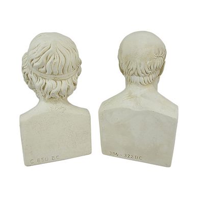 Aristotle And Homer Bust Bookends Greek Philosophy