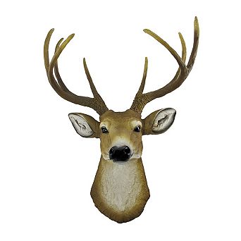 Lifelike Faux 8 Point Buck Deer Head Bust Wall Mount Hanging 23 inch