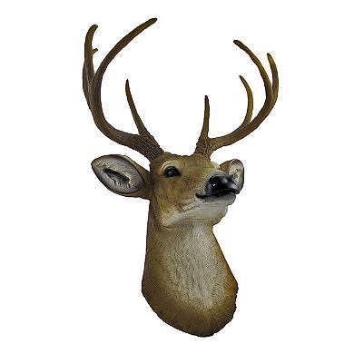 Lifelike Faux 8 Point Buck Deer Head Bust Wall Mount Hanging 23 inch