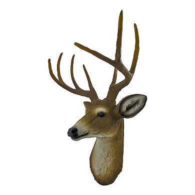 Lifelike Faux 8 Point Buck Deer Head Bust Wall Mount Hanging 23 inch