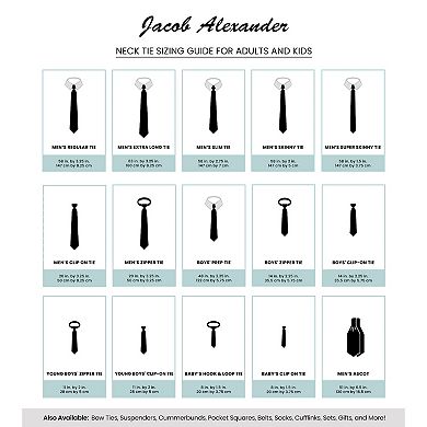 Jacob Alexander Men's Wool Blend Herringbone Neck Tie - 2.5" Slim Width