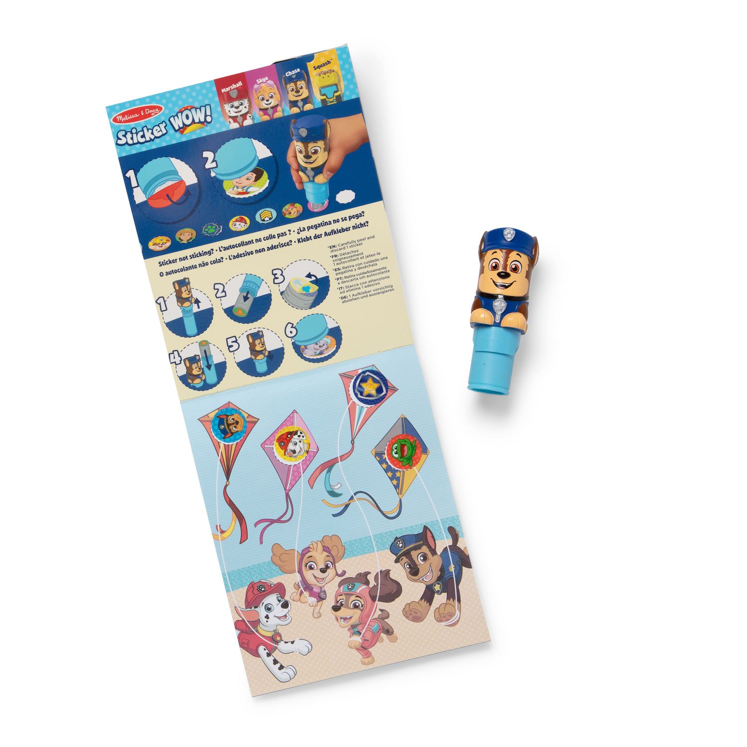 Детская игрушка Melissa & Doug PAW Patrol Sticker WOW! Chase Activity Pad & Sticker Stamper — фото 1