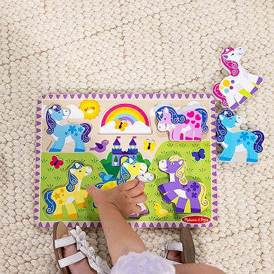 Melissa & Doug Unicorn Chunky Puzzle 6-pc. Educational Toy Set