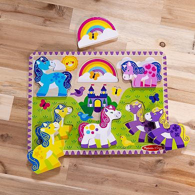 Melissa & Doug Unicorn Chunky Puzzle 6-pc. Educational Toy Set