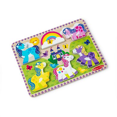 Melissa & Doug Unicorn Chunky Puzzle 6-pc. Educational Toy Set