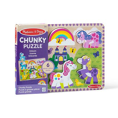 Melissa & Doug Unicorn Chunky Puzzle 6-pc. Educational Toy Set