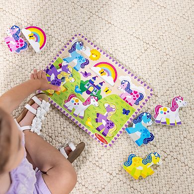 Melissa & Doug Unicorn Chunky Puzzle 6-pc. Educational Toy Set