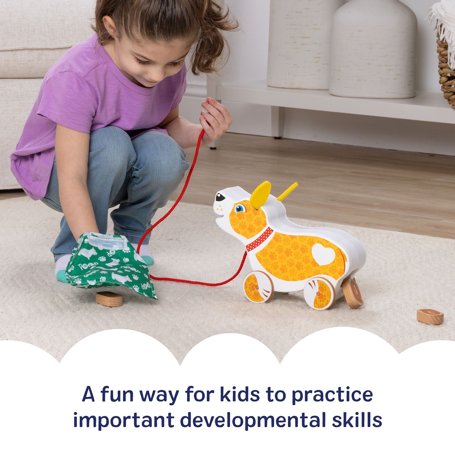 Детские фигурки Melissa & Doug 5 pc Feed, Walk & Poo Pup Play Set — фото 5