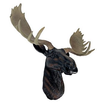 North American Moose Head Bust Wall Hanging