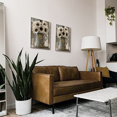 AAW Flower Farmhouse Daisy Canvas Wall Art Ready to Hang