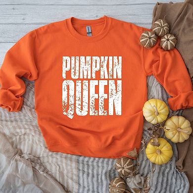 Pumpkin Queen Distressed - Women's Graphic Sweatshirt