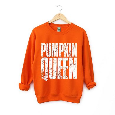 Pumpkin Queen Distressed - Women's Graphic Sweatshirt