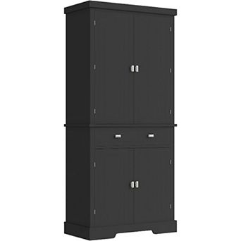 72" Kitchen Pantry Cabinet,Freestanding Storage Cabinet with 6 Door Shelves, 2 Cabinets and 1 Drawer