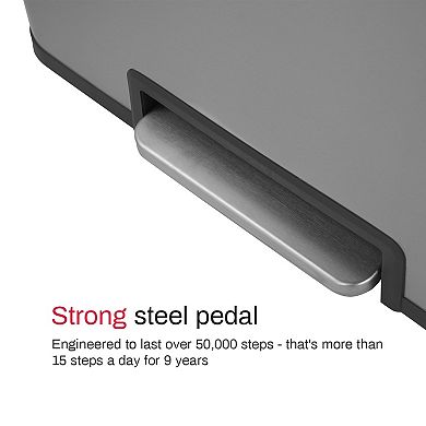 10.6 gallon rectangular step-on recycling trash can with two 20 liter compartments