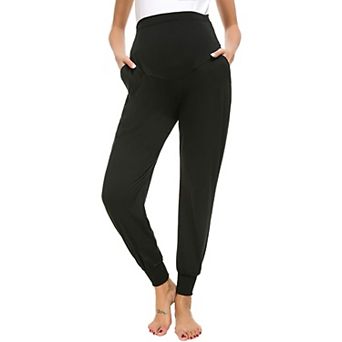 Women's Maternity Workout Leggings Over Belly Pregnancy Yoga Pants with Pocket Activewear Work Pant