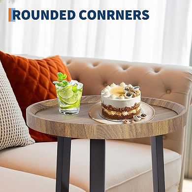 Round Coffee Table, 2-tier Modern Side Table With Storage Shelf, Round Coffee Table Sofa Table