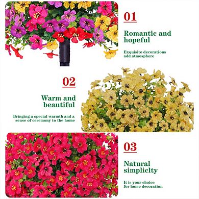 Artificial Violet Topiary Ball Trees with Ground Spike, UV Resistant Artificial Shrubs with Stake