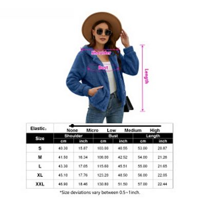 Womens Fleece Jackets Zip Up Causal Sweatshirts Winter Clothes Long Sleeve Crop Sherpa Fall Outfits