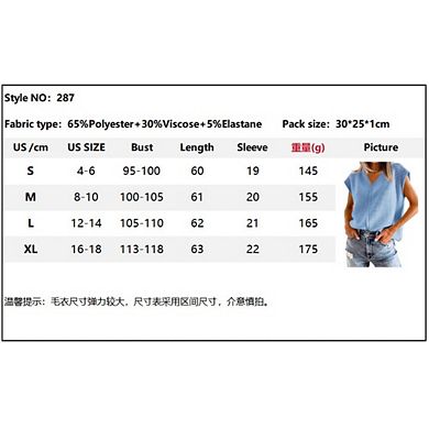 Womens Summer Cap Sleeve Tops Casual Crew Neck Loose Fit Knit Lightweight Sweater Pullover Top