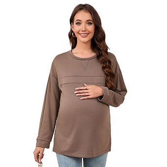 Nursing Sweatshirt Invisible Comfort Friendly Zipper Long Sleeve Pullover Tops Maternity Shirts