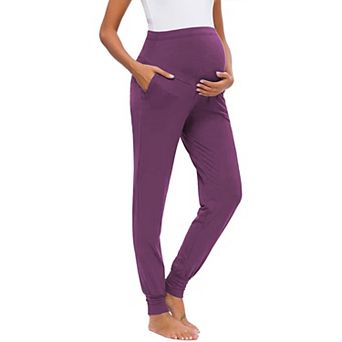 Women's Maternity Workout Leggings Over The Belly Pregnancy Yoga Pants with Pockets