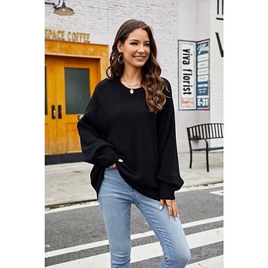 Women's Fall Oversized Sweaters Dressy Casual Long Sleeve Chunky Knit Winter Pullover Tops