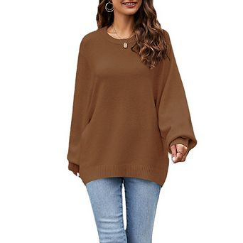 Women's Fall Oversized Sweaters Dressy Casual Long Sleeve Chunky Knit Winter Pullover Tops