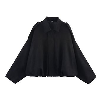 Womens Faux Suede Bomber Jacket Spring Lapel Pilot Coat Casual Oversized Trendy Streetwear Outerwear