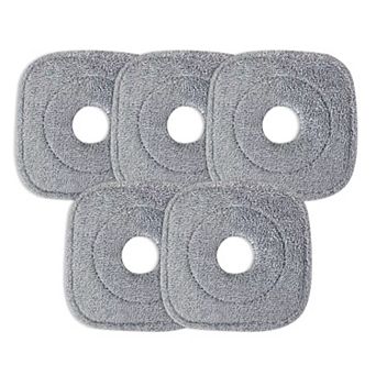 5 pc Microfiber Mop Pads, Reusable & Washable 8.66x8.66 in for Square Mop & Bucket Set