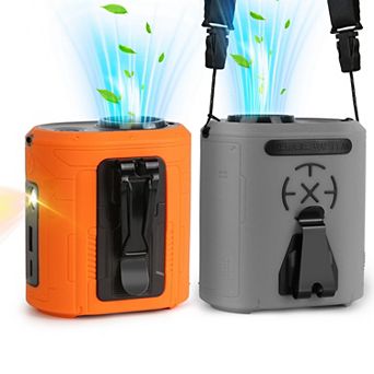 5-in-1 Waist Clip Fan Portable Turbo Fan with 5 Speeds, Flashlight & 10000mAh Battery