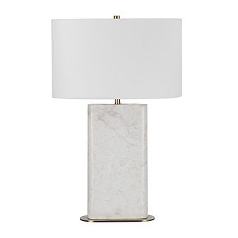 Renwil 27 Tall Plated Antique Brushed Brass Iron Table Lamp With Drum Linen Shade