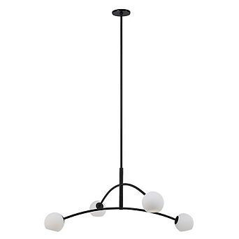 Renwil Nube 54 Wide 4-Light Chandelier, Matte Black