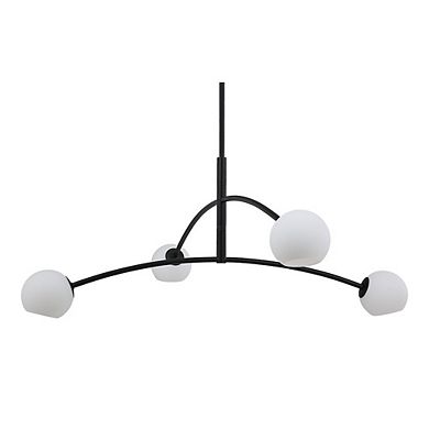 Renwil Nube 54 Wide 4-Light Chandelier, Matte Black