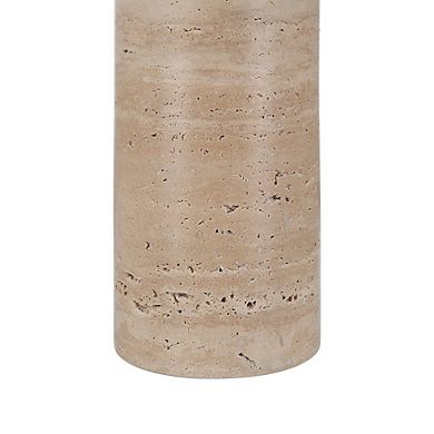 Renwil 25 Tall Plated Antique Brushed Brass Iron Table Lamp With Drum Linen Shade