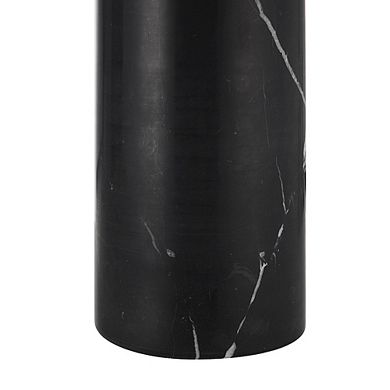 Renwil Tyne 25 Tall Powder Coated Matte Black Iron Table Lamp With Drum Linen Shade