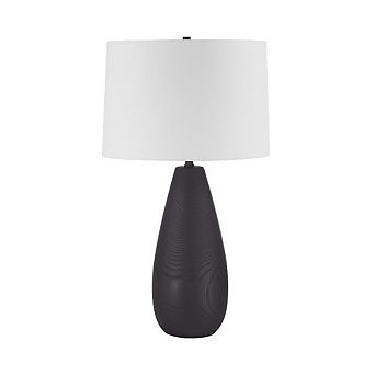 Renwil Tala 30 Tall Powder Coated Matte Black Iron Table Lamp With Tapered Linen Shade