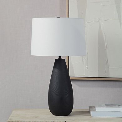 Renwil Tala 30 Tall Powder Coated Matte Black Iron Table Lamp With Tapered Linen Shade