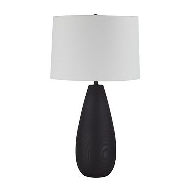 Renwil Tala 30 Tall Powder Coated Matte Black Iron Table Lamp With Tapered Linen Shade
